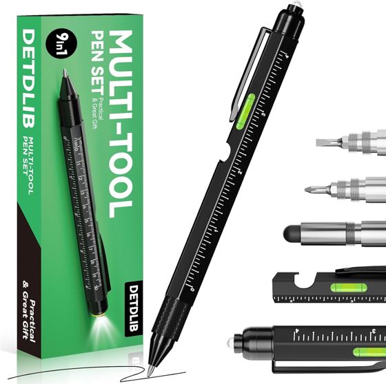 Bolígrafo multiherramienta 9 en 1