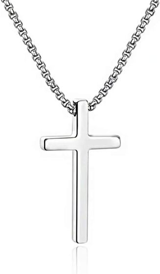 Collar de cruz en acero inoxidable